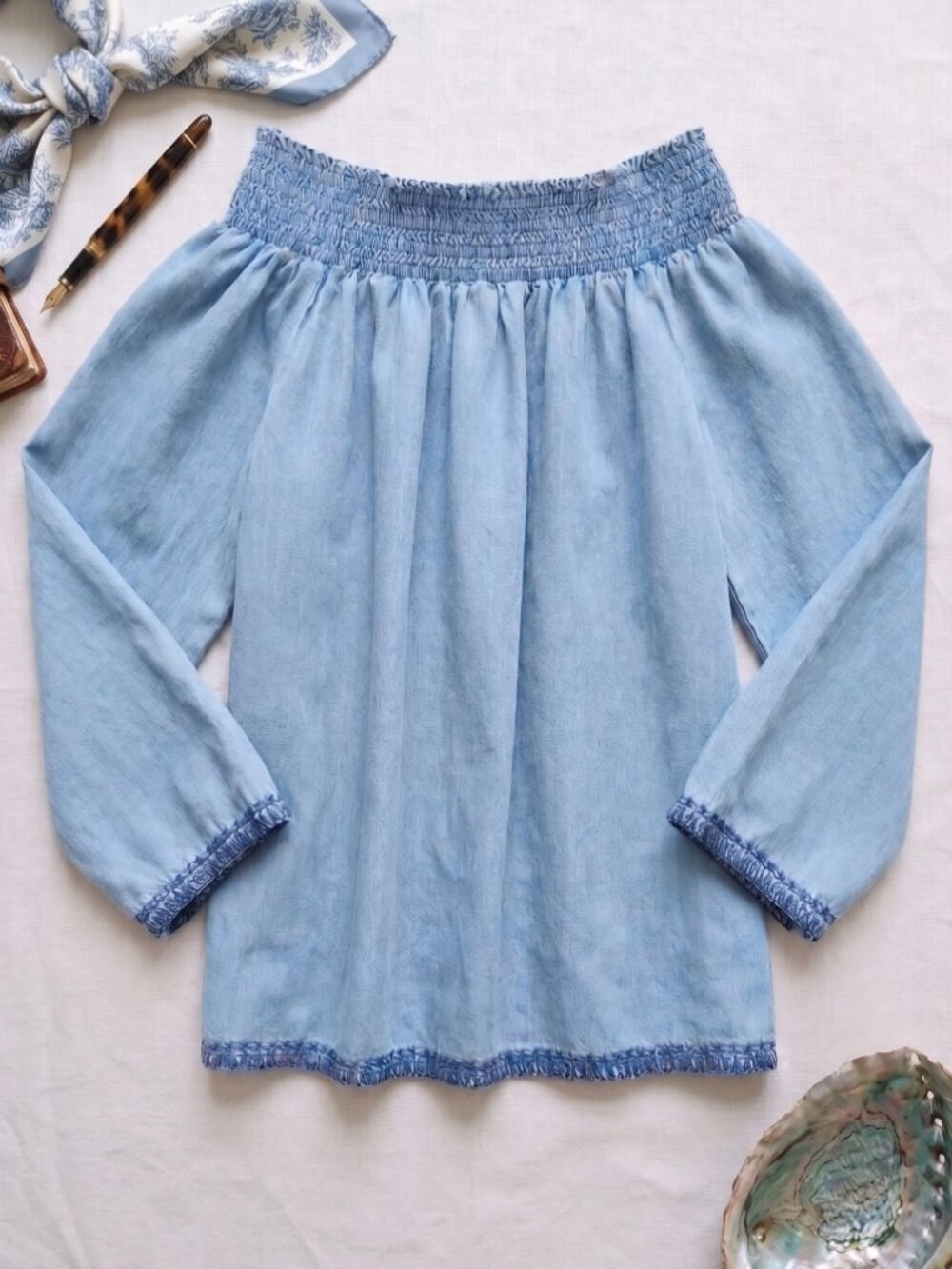 Dex Long Sleeve Off-Shoulder Blouse